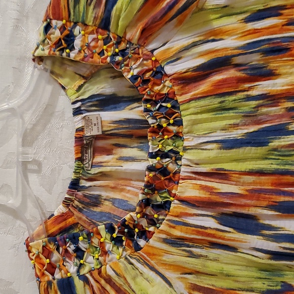 SZ. MEDIUM WOMEN'S ART AND SAND MULTICOLORED TOP - Picture 2 of 5